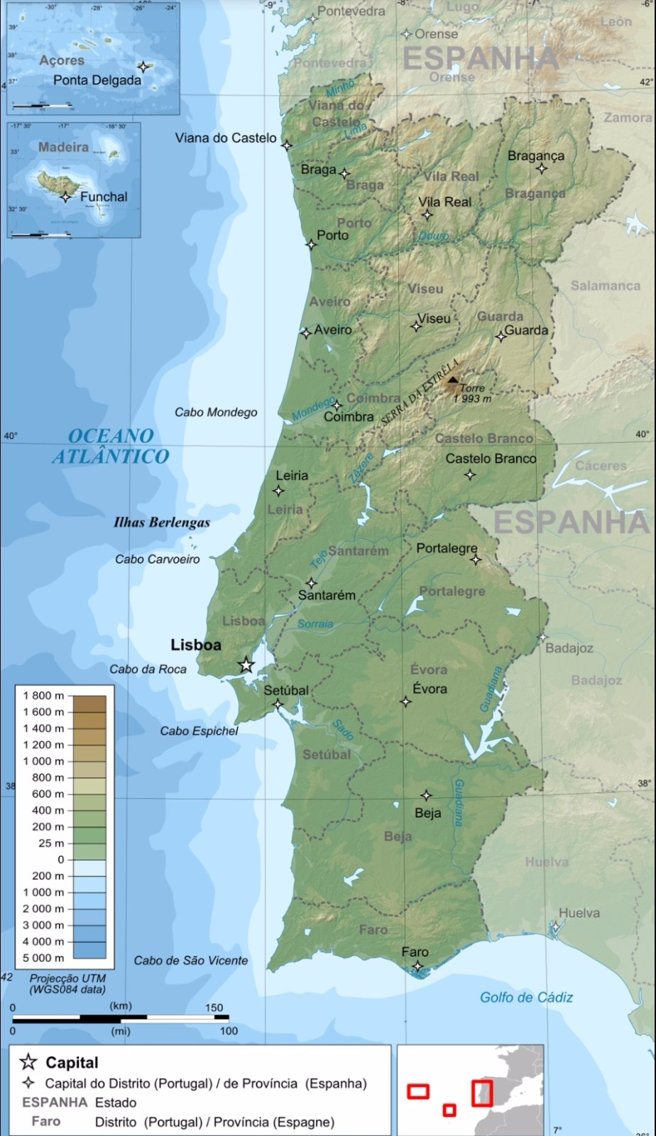 葡萄牙位置地图图片