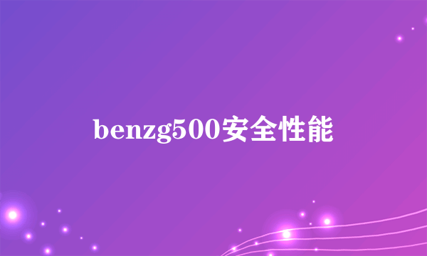 benzg500安全性能